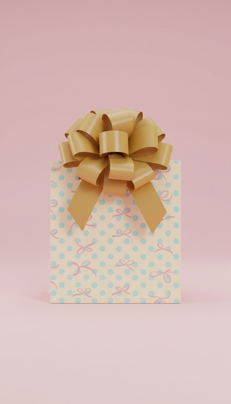 Pastel Ribbon-Tied Gift Bag Set
