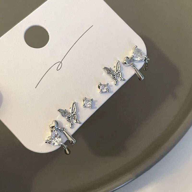 Butterfly earrings set