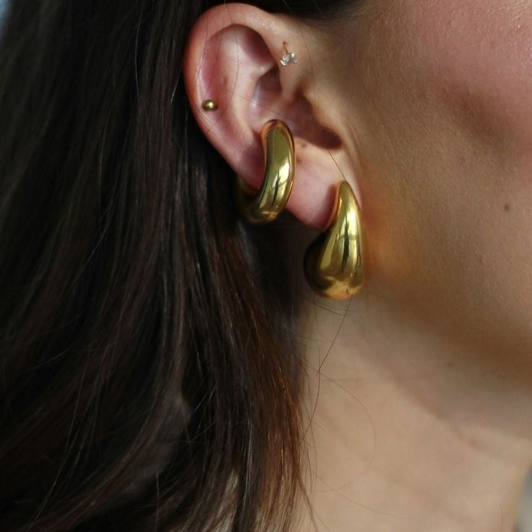 Gold bottega veneta earrings