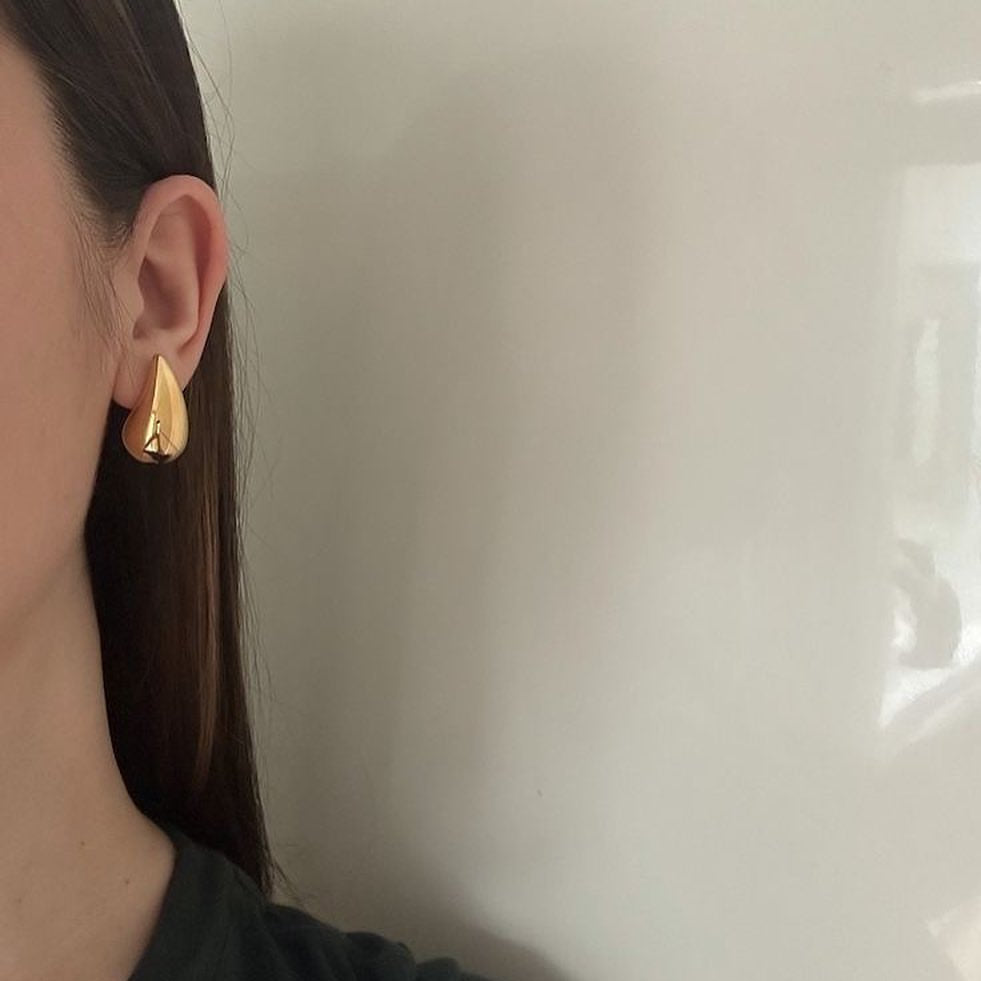 Gold bottega veneta earrings