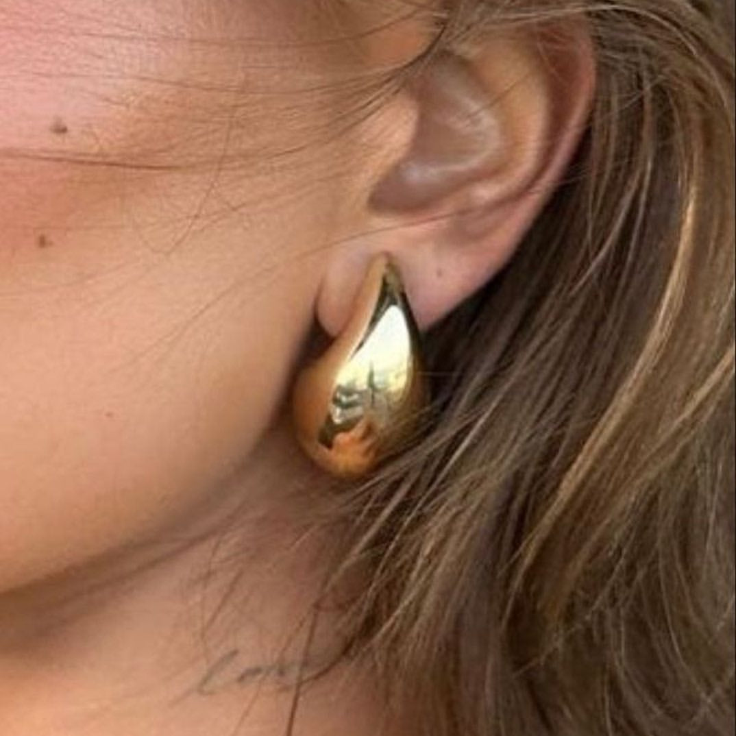 Gold bottega veneta earrings