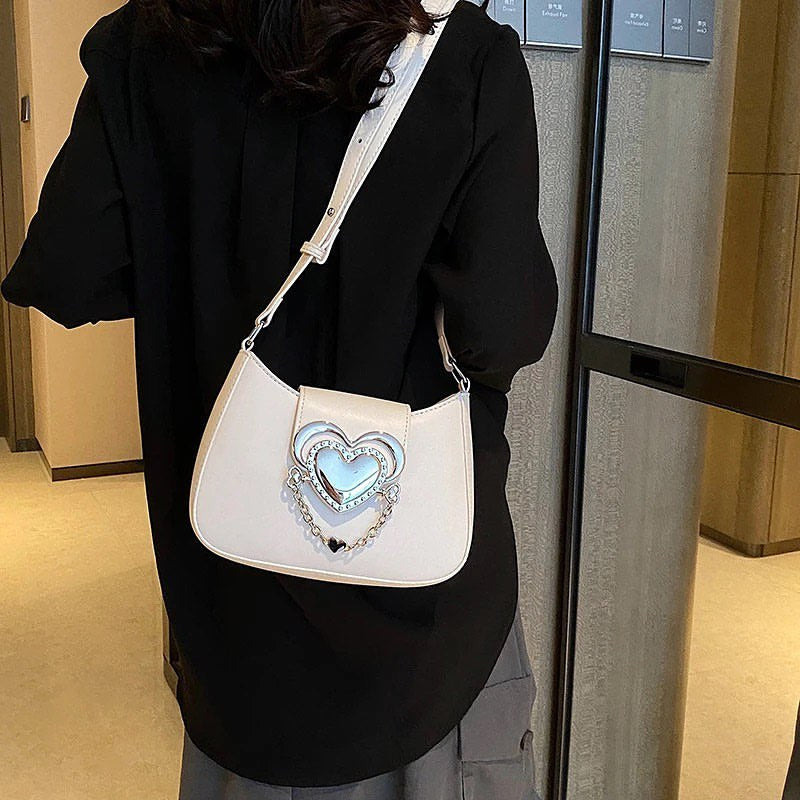 Heart white bag