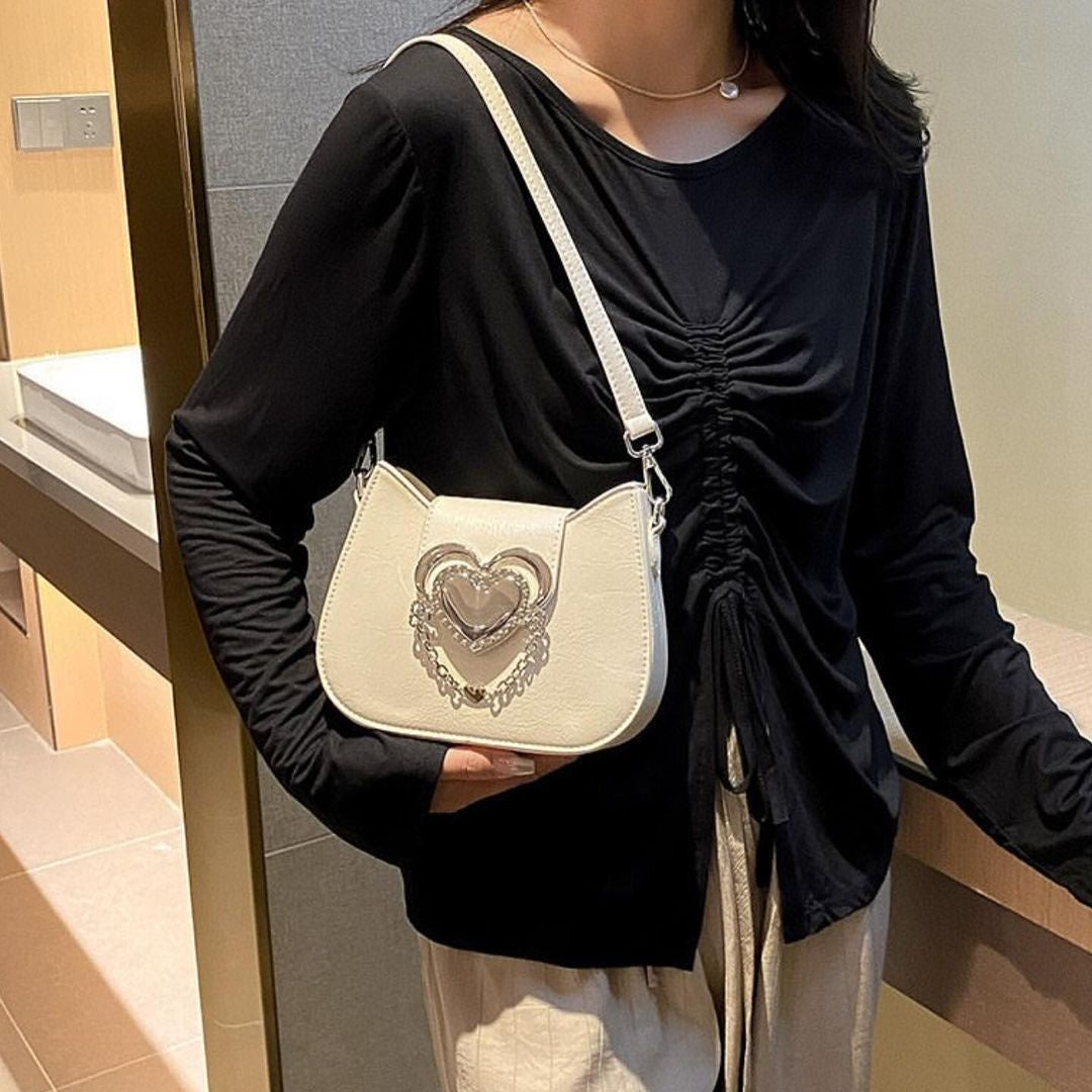 Heart white bag