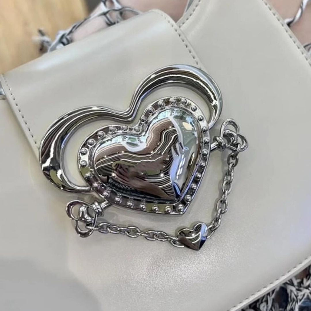 Heart white bag